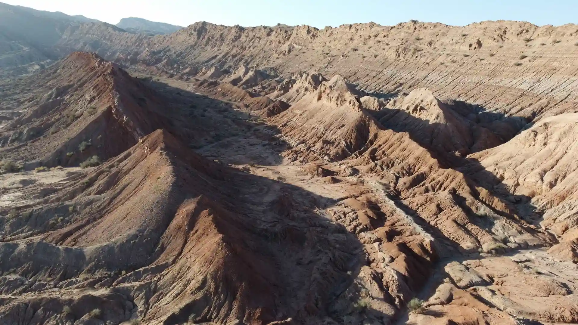 Vista aérea desde dron de fotogrametría en Sierra de Mogna, San Juan