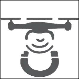 Icono de relevamiento con drones magnetométricos.